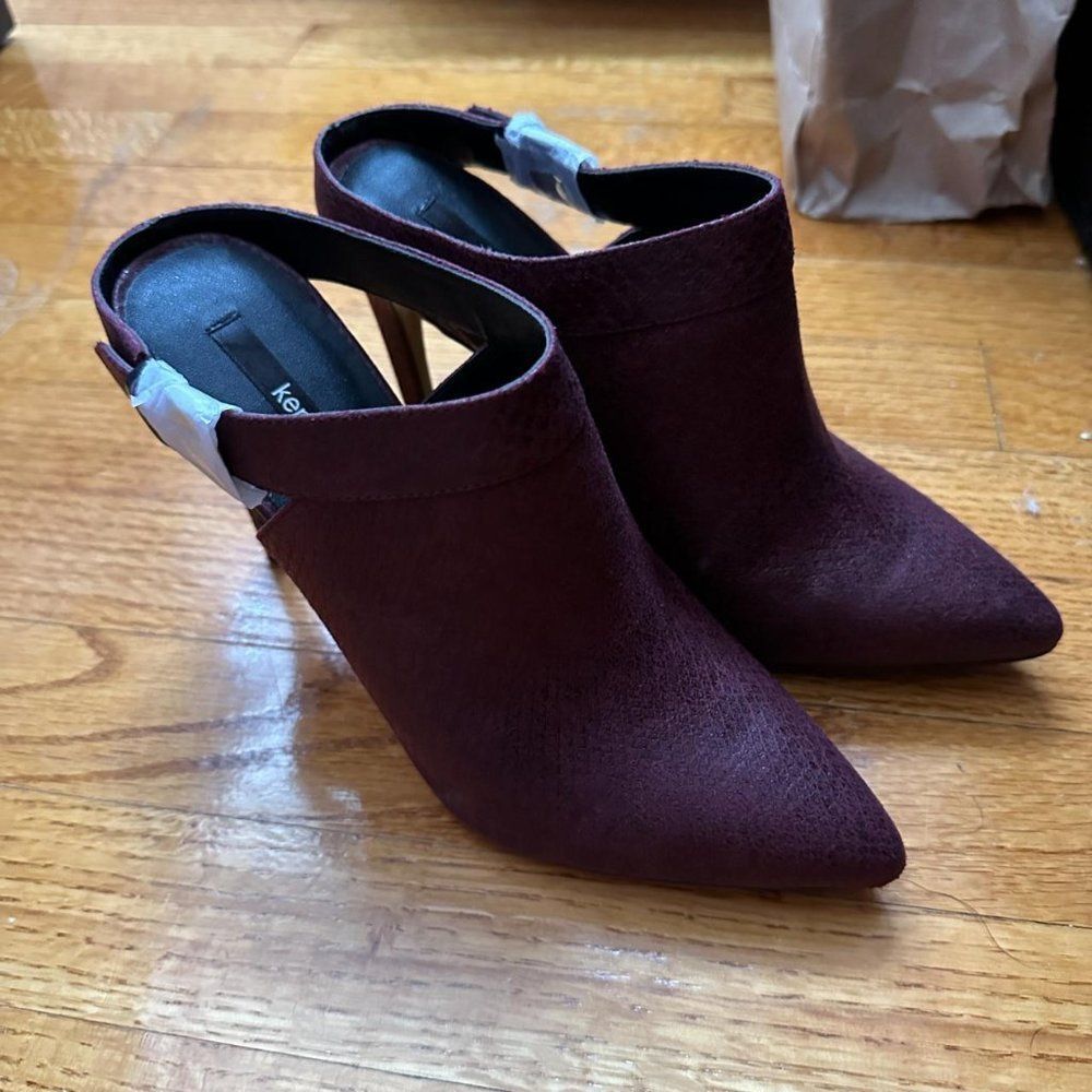 Oxblood Kensie Foster Slide Booties Size 8 EUC - Picture 2 of 6